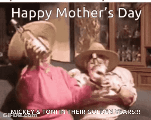 Happy Mother's Day Surrounded By Hearts GIF