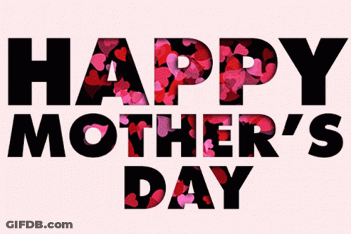Happy Mother's Day Surrounded By Hearts GIF