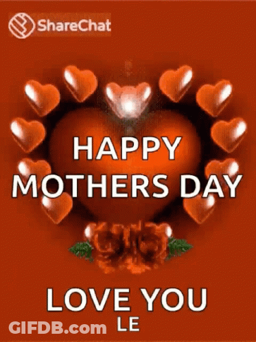 Happy Mothers Day Card With Hearts GIF