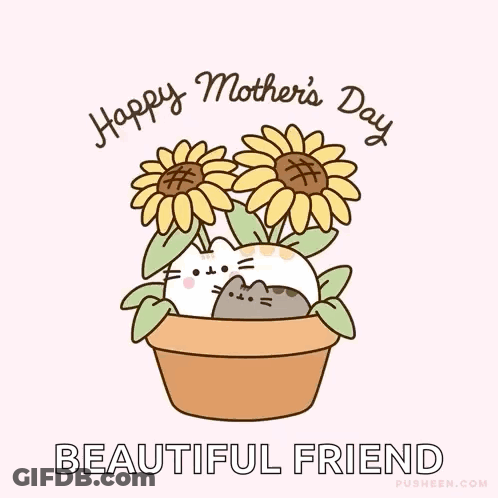 Happy Mothers Day Card With Poodles And Roses GIF