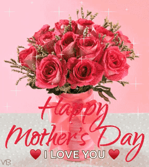 Happy Mothers Day Funny Flowers On Vase GIF