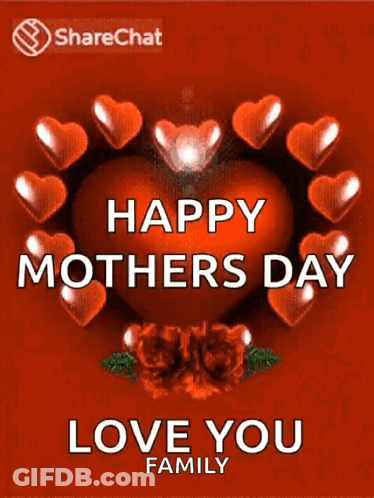 Happy Mothers Day Greeting Card With Heart GIF