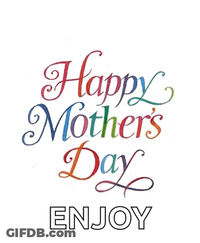 Happy Mothers Day Greeting Card With Hearts GIF