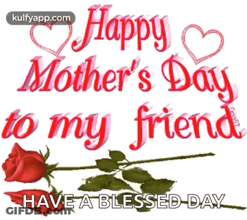 Happy Mothers Day Message With Red Rose GIF