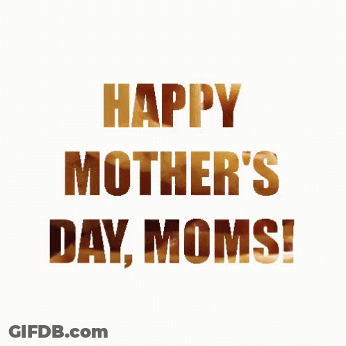 Happy Mothers Day Mom In Gold Letters GIF