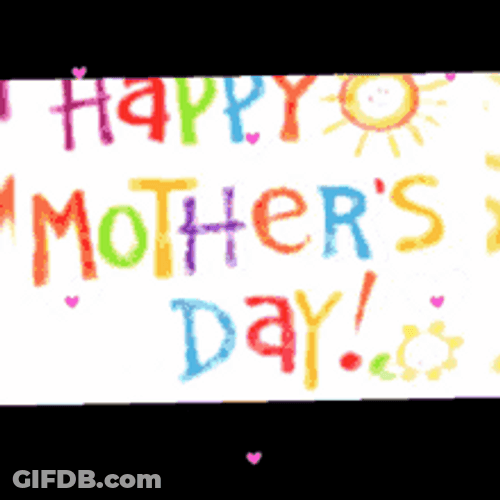 Happy Mothers Day Niece Colorful Rainbow Hearts Animation GIF