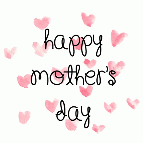 Happy Mothers Day Pink Hearts GIF