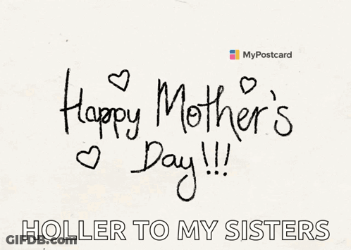 Happy Mothers Day Postcard With Hearts GIF