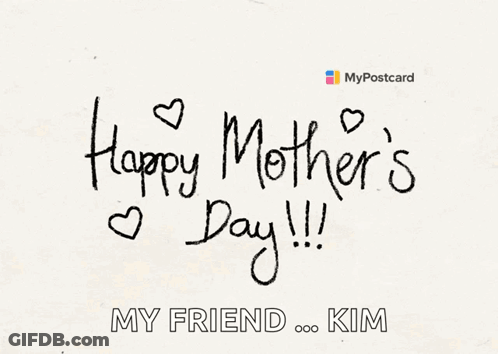 Happy Mothers Day Postcard With Hearts GIF