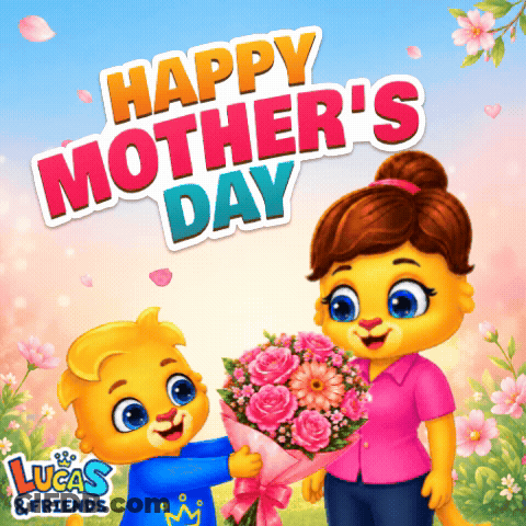 Happy Mothers Day Poster With Lucas And Friends GIF