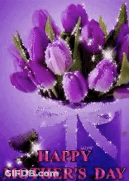 Happy Mothers Day Purple Flowers GIF