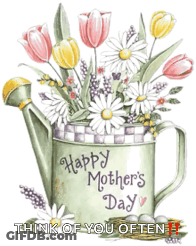 Happy Mothers Day Watering Can GIF