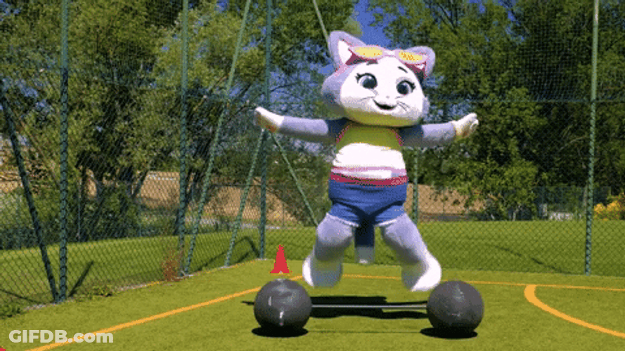 Happy Moving Cat Mascot GIF