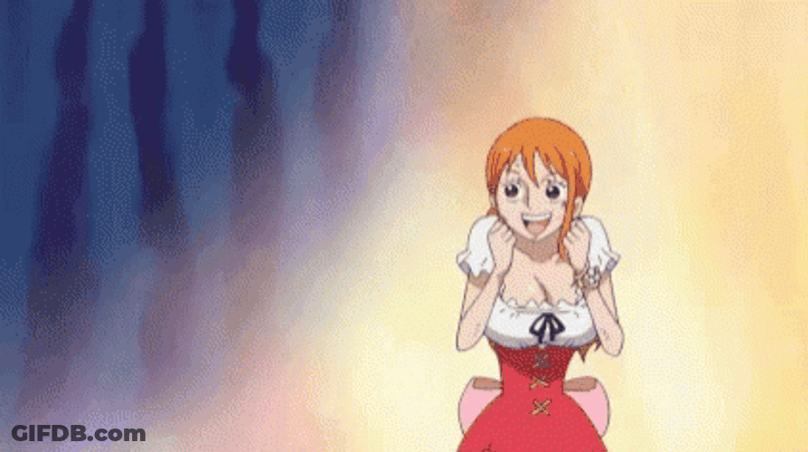Happy Nami One Piece Celebrating GIF