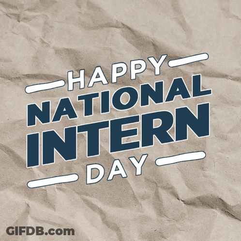 Happy National Intern Day Is Written On A Piece Of Crumpled Paper GIF