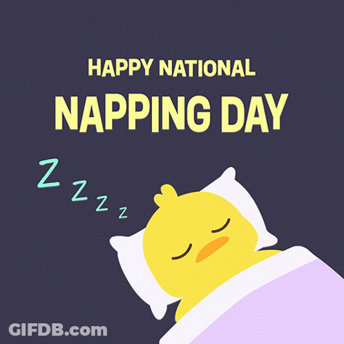 Happy National Napping Day Sleeping Duck GIF