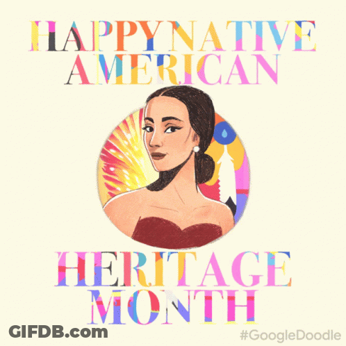 Happy Native American Heritage Month Woman In Red Dress GIF