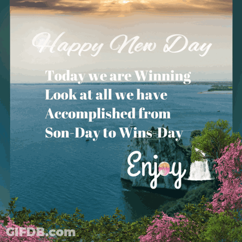 Happy New Day Ocean Greeting Card GIF