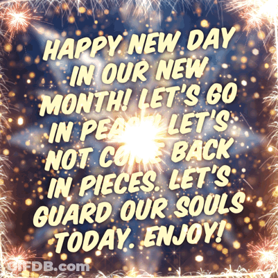 Happy New Day With Fireworks GIF