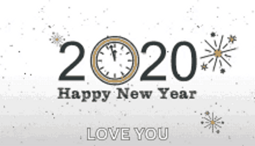 Happy New Year 2020 Countdown Clock Love You GIF