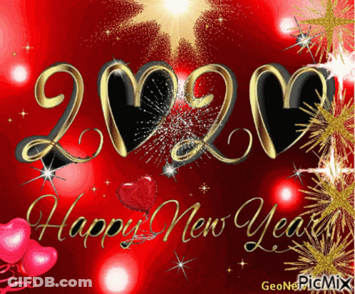 Happy New Year 2020 Greeting Card GIF
