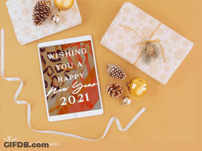 Happy New Year 2021 Aesthetic Greeting Cards GIF