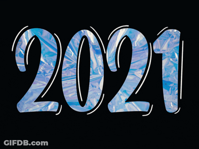 Happy New Year 2021 Animated Numbers GIF
