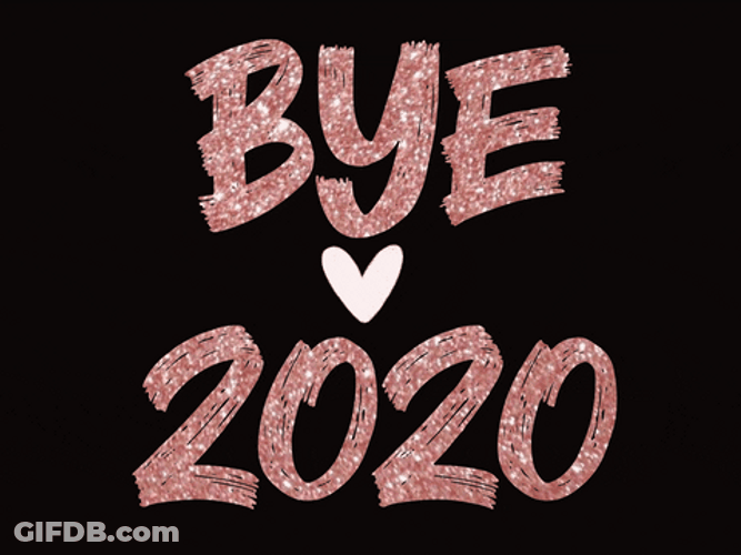 Happy New Year 2021 Bye 2020 Animated Heart GIF