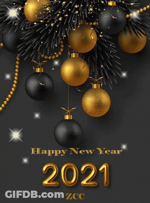 Happy New Year 2021 Christmas Balls Sparkle GIF