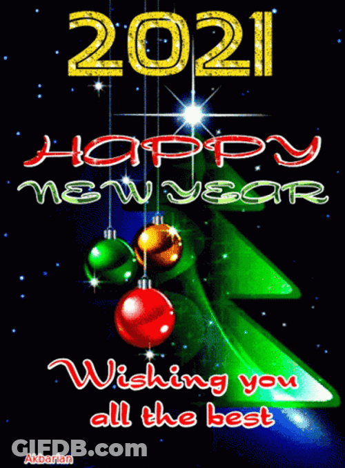 Happy New Year 2021 Christmas Wish Greeting GIF