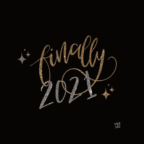 Happy New Year 2021 Finally Animated Text Sparkle GIF