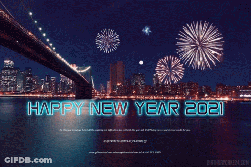Happy New Year 2021 Fireworks GIF