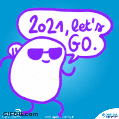 Happy New Year 2021 Let's Go Excited Animation GIF