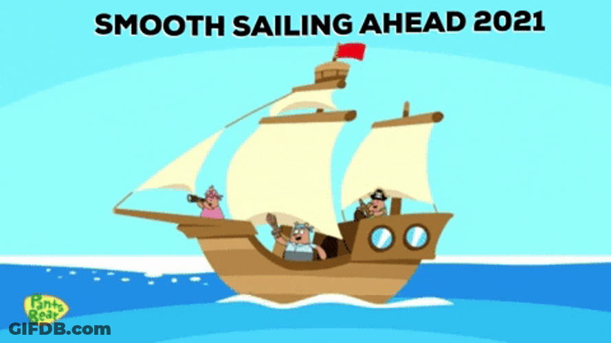 Happy New Year 2021 Smooth Sailing Pants Bear GIF