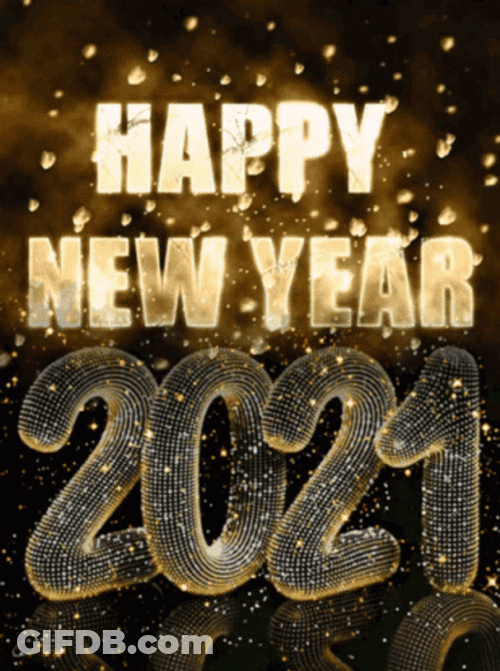 Happy New Year 2021 Sparkling Glitters Gold GIF