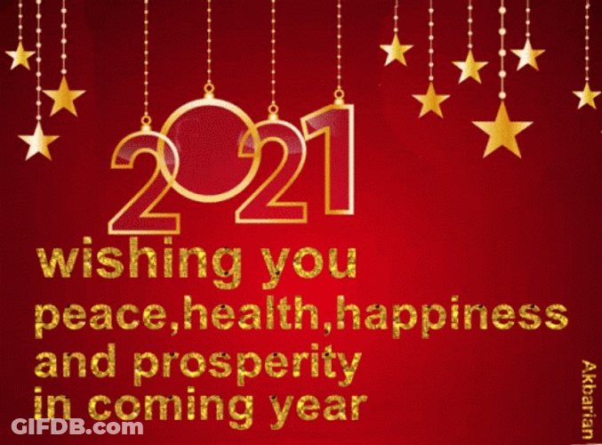 Happy New Year 2021 Wish Message Stars GIF