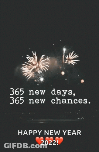 Happy New Year 2022 Card With Fireworks GIF