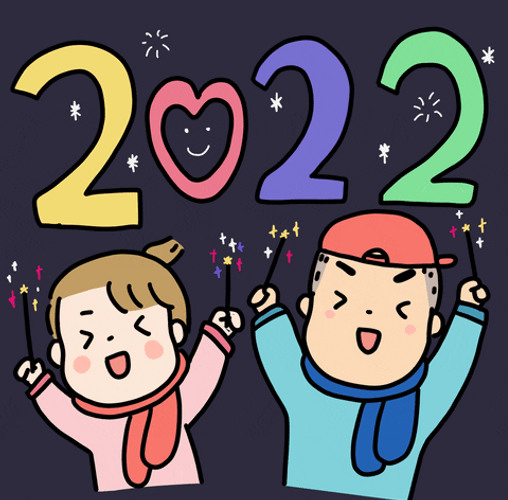 Happy New Year 2022 Cheering Kids GIF