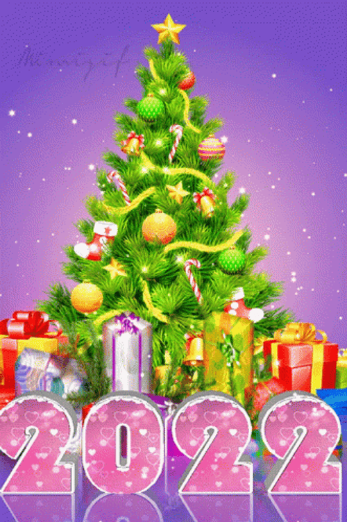 Happy New Year 2022 Christmas Tree GIF