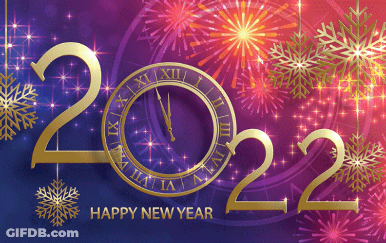 Happy New Year 2022 Clock GIF
