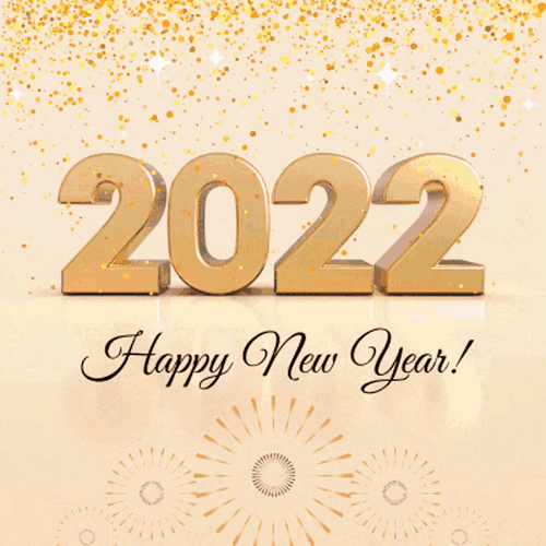Happy New Year 2022 Golden Theme GIF