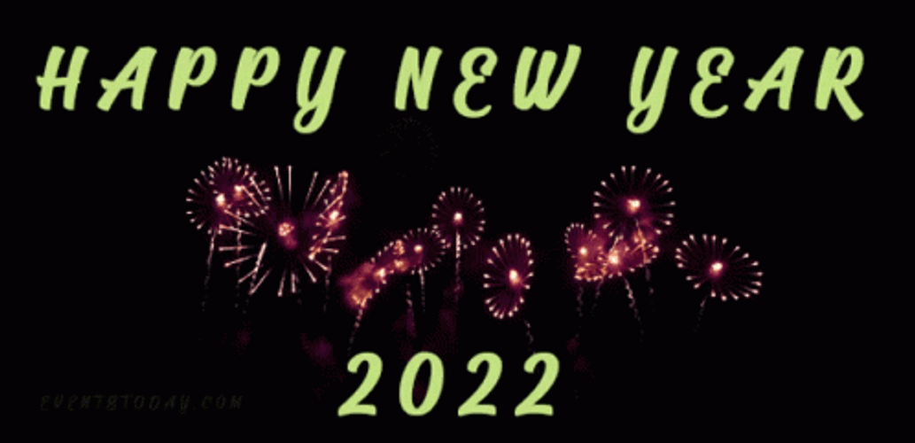 Happy New Year 2022 Greetings Text GIF