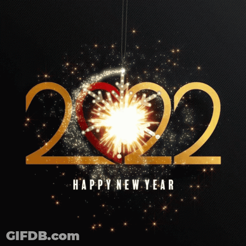 Happy New Year 2022 Heart Fireworks GIF
