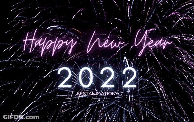 Happy New Year 2022 Purple Fireworks GIF