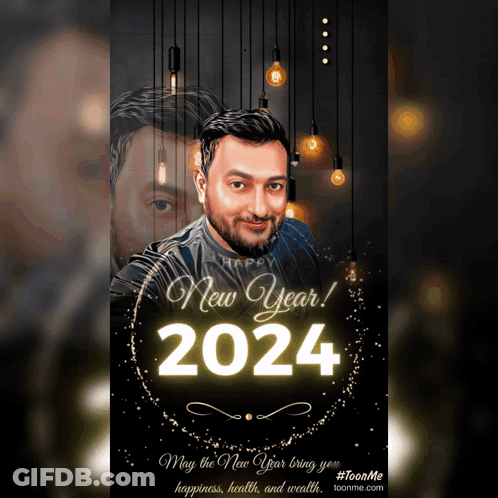 Happy New Year 2024 Greeting Card GIF