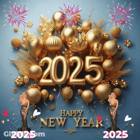 Happy New Year 2025 Card GIF
