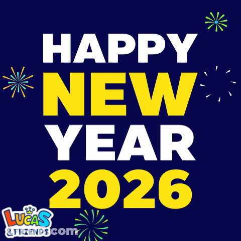 Happy New Year 2026 Fireworks Poster GIF