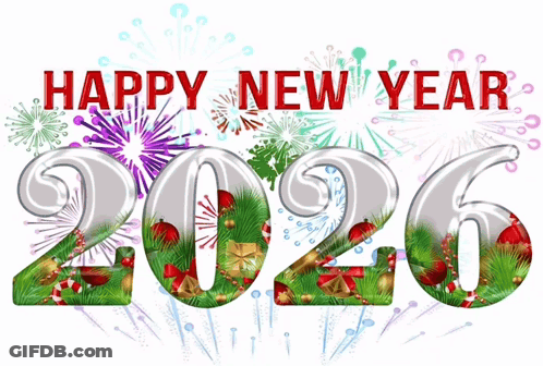 Happy New Year 2026 Fireworks GIF