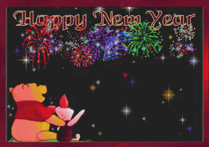 Happy New Year Animated Winnie The Pooh GIF