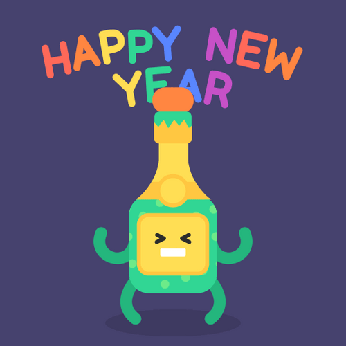 Happy New Year Art In Motion GIF